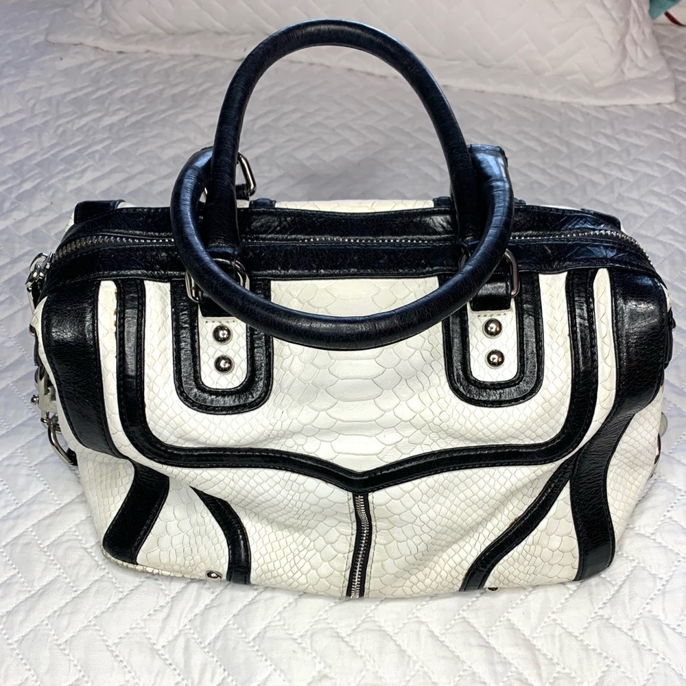 Rebekah Minkoff white & black leather bag